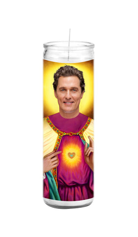 Matthew McConaughey Saint Celebrity Prayer Candle