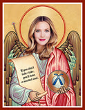 funny Drew Barrymore saint celebrity prayer candle novelty gift