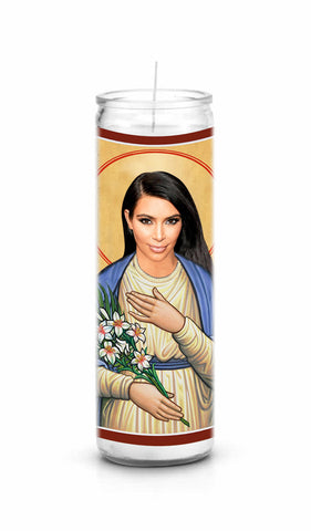Kim Kardashian Saint Celebrity Funny Prayer Candle