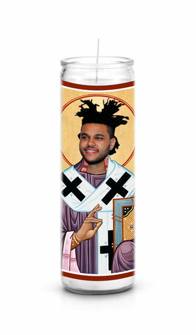 The Weeknd celebrity prayer candle novelty gift